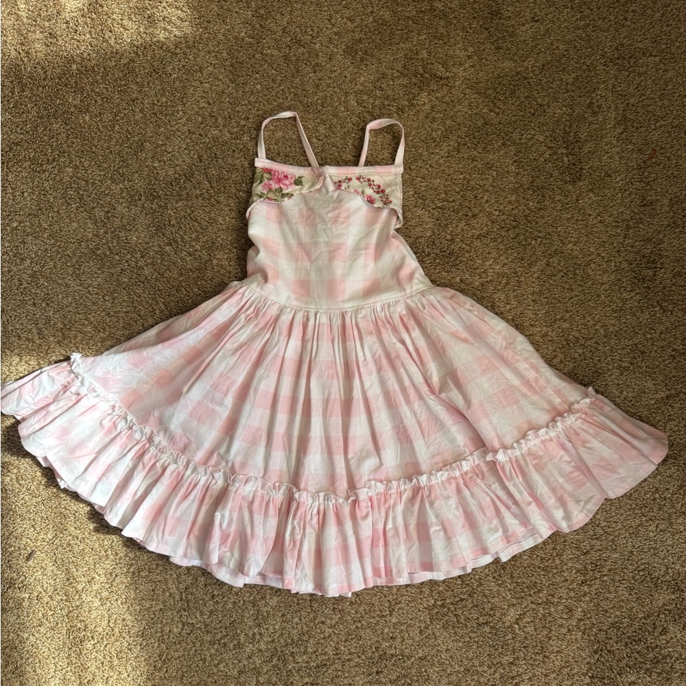 Girls handmade gingham hankie dress 5T